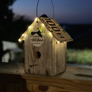 Hand made Solar lighted bird house